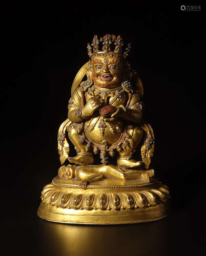 CHINESE GILT BRONZE BUDDHA