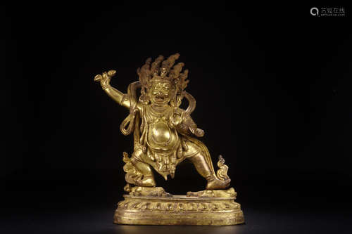 CHINESE GILT BRONZE BUDDHA