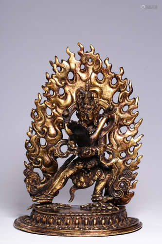 CHINESE GILT BRONZE BUDDHA