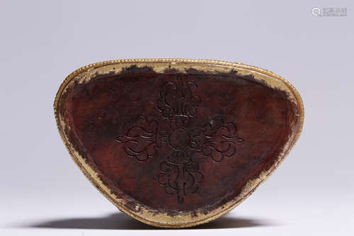 CHINESE CARVED WOOD BRUSH POT