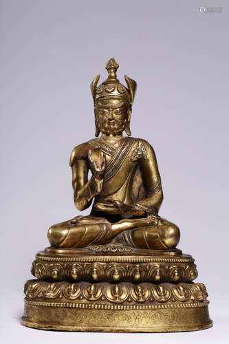 CHINESE GILT BRONZE BUDDHA