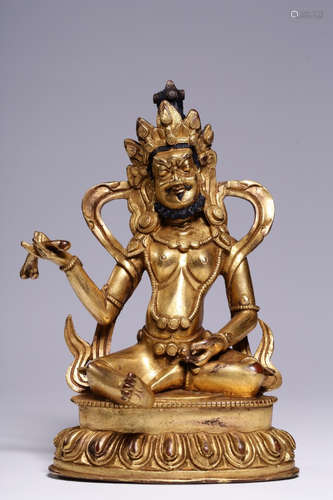 CHINESE GILT BRONZE BUDDHA