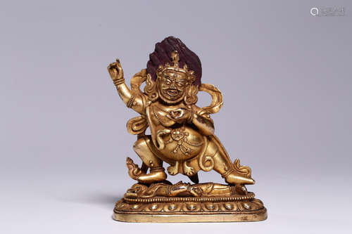 CHINESE GILT BRONZE BUDDHA