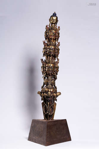 CHINESE GILT BRONZE BUDDHA