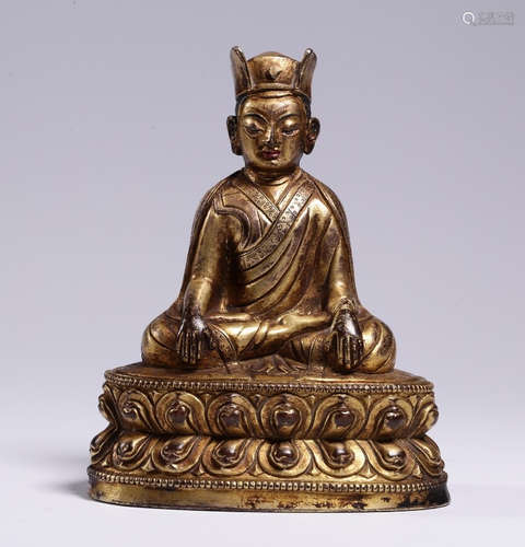 CHINESE GILT BRONZE BUDDHA