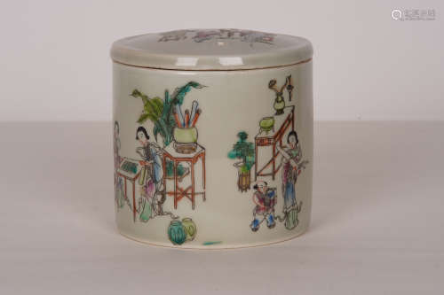 同治五彩蛐蛐罐A Chinese Multi Colored Painted Porcelain Jar