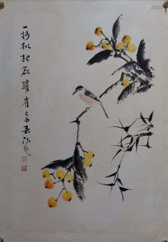 霍春阳 花卉镜芯A Chinese Flowers Painting, Huo Chunyang Mark