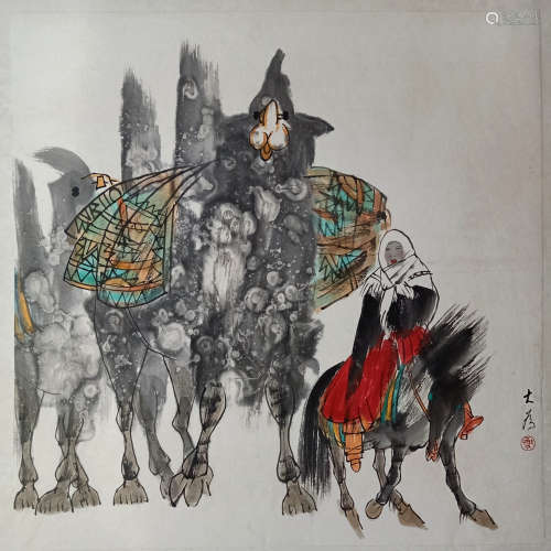 刘大为 骆驼
镜芯
A Chinese Camel Painting , Liu Dawei Mark