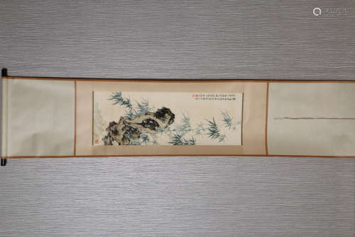 郑板桥 竹 立轴A Chinese Bamboo Painting , Zheng Banqiao Mark