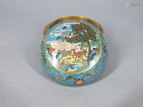 A Chinese Cloisonne Floral Box with Cover