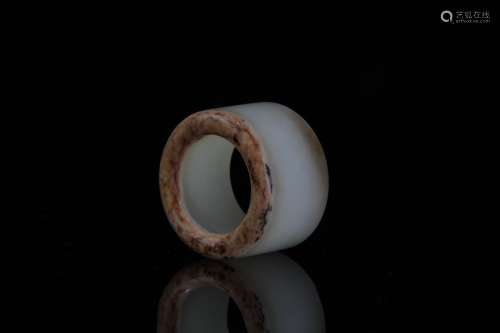 A Chinese Carved Hetian Jade Fingerstall