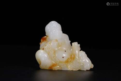 A Chinese Carved Hetian Jade Figure Ornament