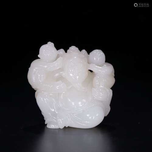 A Chinese Carved Hetian Jade Boy Ornament