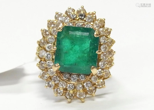 6.17ct Natural Emerald 2.10ctw Diamond…