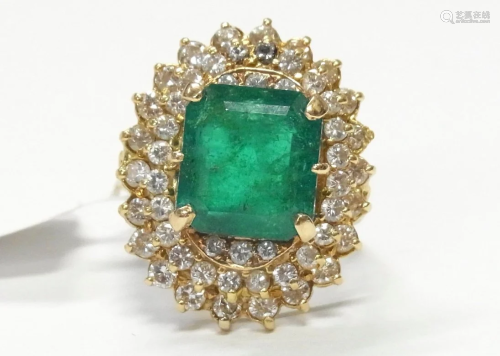 6.17ct Natural Emerald 2.10ctw Diamond…