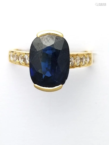 Approx 3ct Natural Blue Sapphire 18k Gold La…