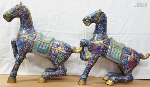 Chinese Cloisonne Enamel Horse Tang Form S…