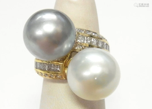 13mm Tahitian & South Sea Pearl Diamond …