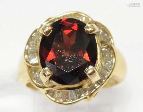 Vintage18k Yellow Gold 5ct Fine Red Garnet …