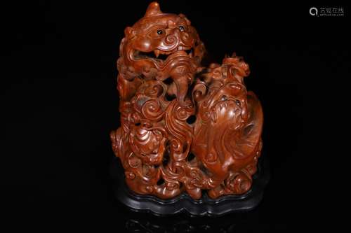 A Chinese Carved Boxwood Aromatherapy Censer