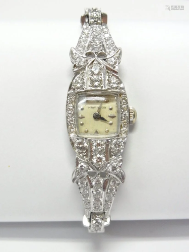 1940s Hamilton Platinum 14k Gold 3.25ct…