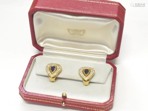 Cartier 18k Gold Natural Sapphire Diamond…