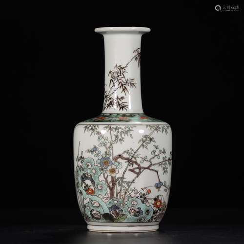 A Chinese Multi Colored Floral Porcelain Vase