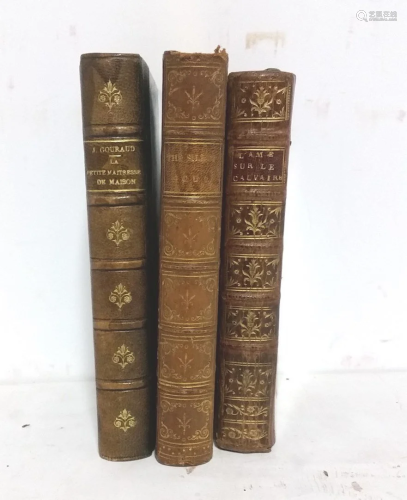 Vintage Leather Bound Set of Three Books