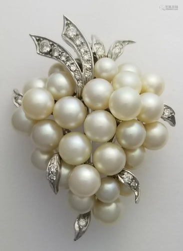 Vintage 1950s 6.5-5.9mm Cultured Pearl 14k …