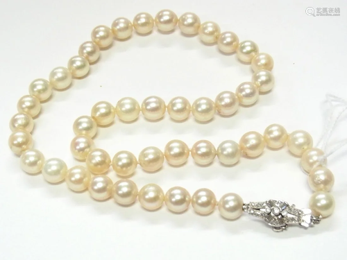 10-9.5mm Cultured Akoya Pearl Strand 20” N…