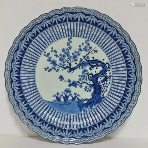Huge Chinese Japanese Antique Blue Wh…