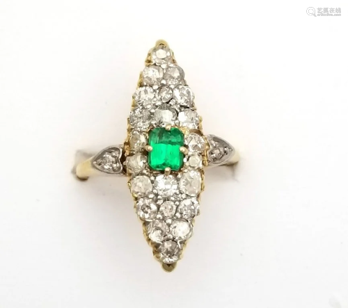 Antique Navette Ring Comprised of 14k Yellow …