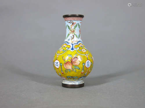 A Chinese Copper Padding Enamel Vase