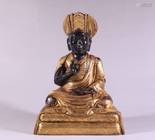 A Chinese Gild Bronze Statue of Mahasiddhas