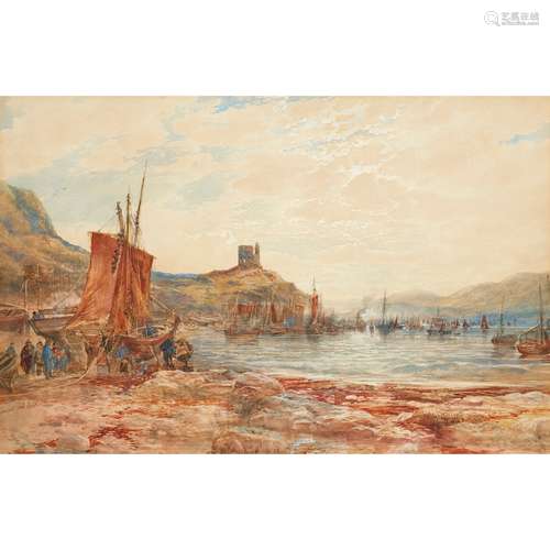 SAM BOUGH R.S.A, R.S.W. (SCOTTISH 1822-1878) FISHING FLEET AT TARBERT, LOCH FYNE