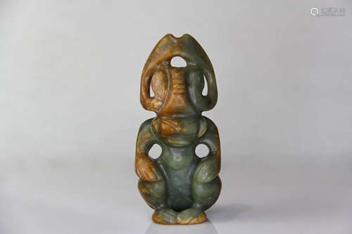 A Chinese Carved Hetian Jade Ornament