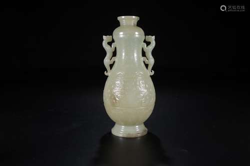 A Chinese Carved Hetian Jade Vase