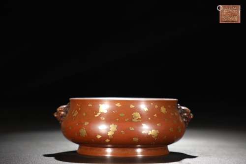 A Chinese Gilding Copper Incense Burner