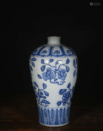 A Chinese Blue and White Porcelain Vase