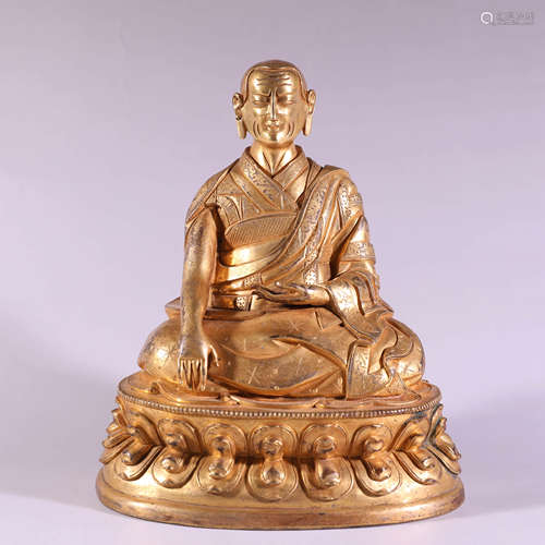 A Chinese Gild Bronze Statue of Mahasiddhas