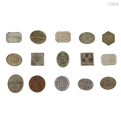 A collection of 18th and 19th century communion and other tokens