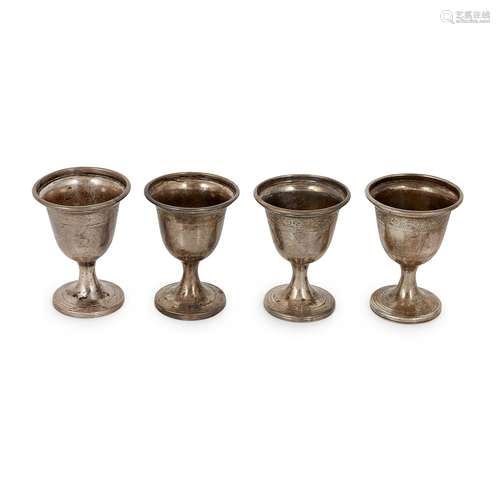 A set of four 18th century egg cups