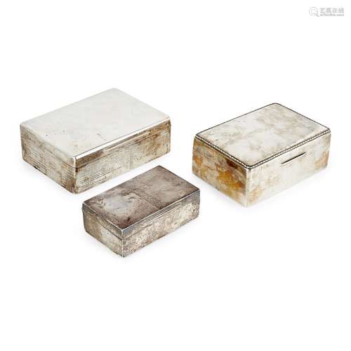 Three table cigarette boxes