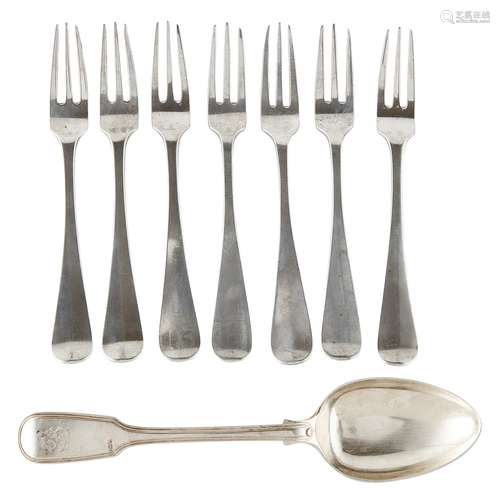 A set of six Dutch table forks