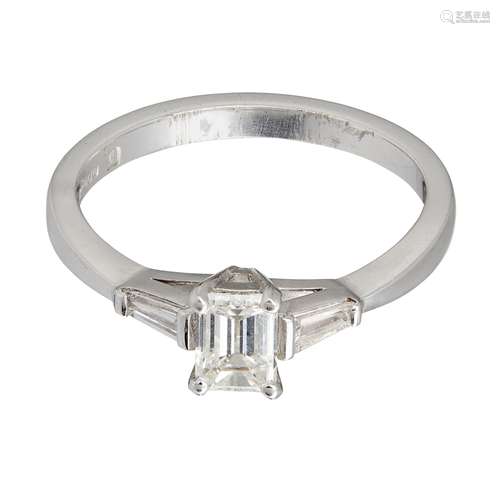 A three stone diamond ring