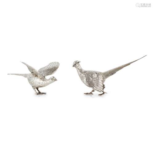 A pair of pheasant table ornaments