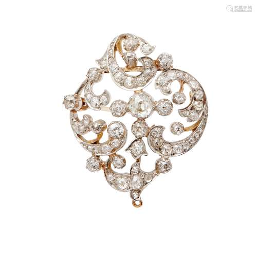 An early 20th century diamond set brooch