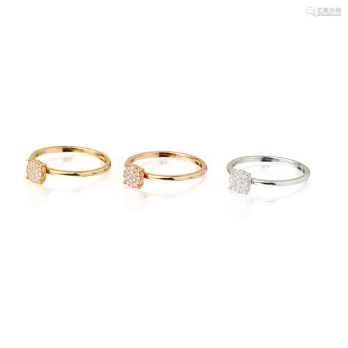 A set of three stacking rings