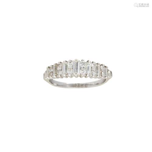 A diamond set half eternity ring