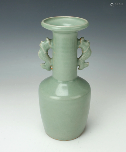 CELADON FISH HANDLED VASE